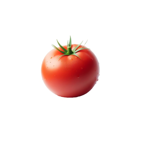 eine Tomate ist auf den Kopf in der Luft mit einem grünen Stamm