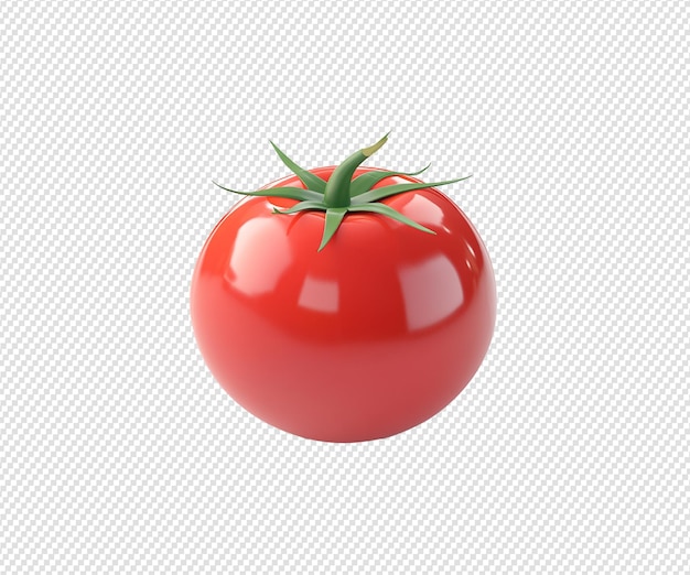 eine Tomate mit einem grünen Stamm darüber