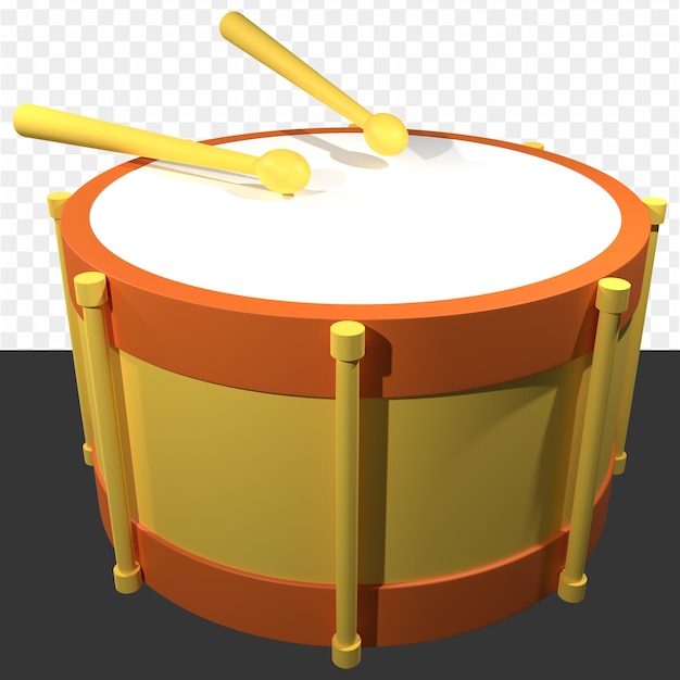 Eine Trommel mit einem gelben Band darauf