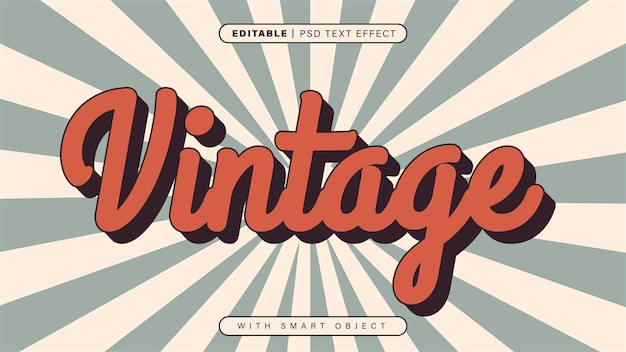 PSD eine vintage-schriftart mit buntem hintergrund