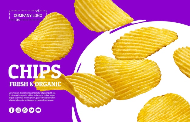 Eine violette Packung Chips mit violettem Hintergrund.