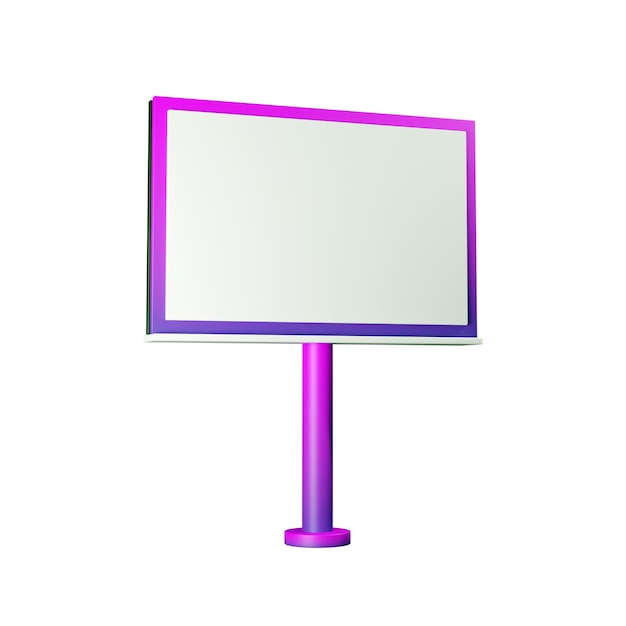 PSD eine violette und rosafarbene werbetafel mit farbverlauf, 3d-renderdarstellung, isoliert und transparent