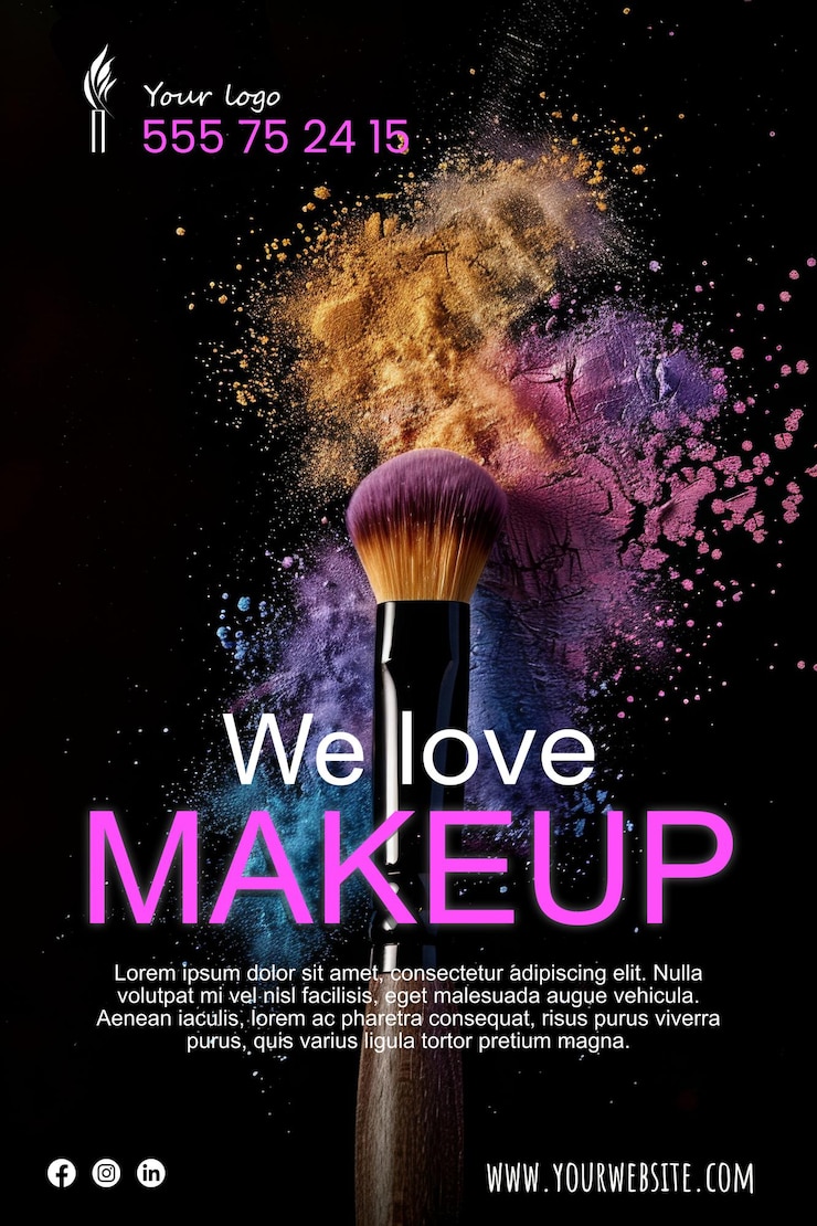 PSD eine vorlage für ein poster einer make-up-firma