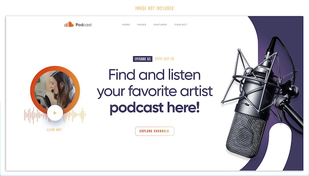 Eine Website, auf der Podcast steht