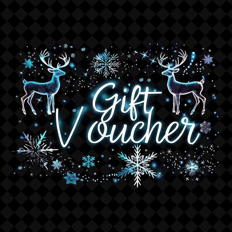 PSD eine weihnachtskarte mit einem hirsche darauf und den worten geschenkkarte darauf geschrieben
