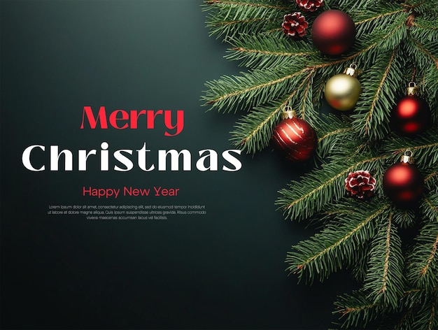 eine Weihnachtskarte mit einem Weihnachtenbaum und einem Kranz mit einem weihnachtsbaum im Hintergrund