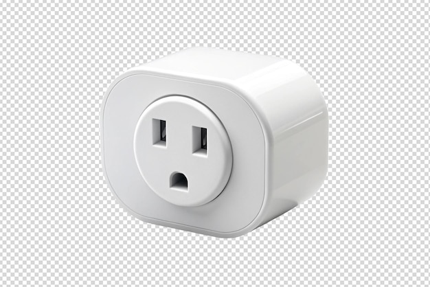 eine weiße elektrische Steckdose mit einem Gesicht darauf