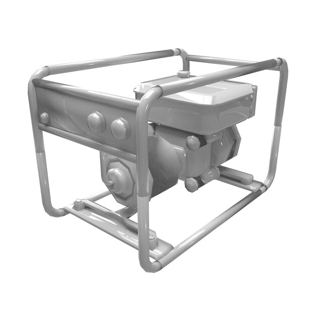 Eine weiße Generatormaschine in 3D realistisch