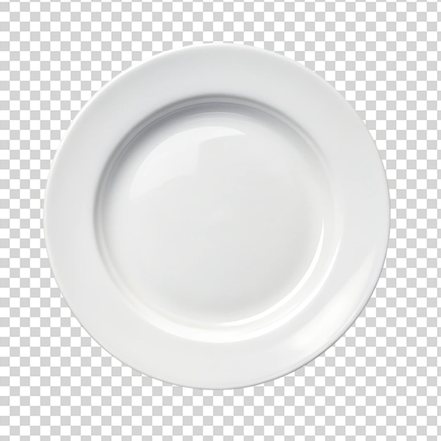 Eine weiße Platte auf durchsichtigem Hintergrund