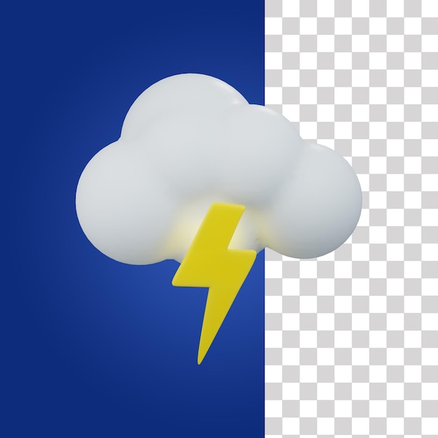 Eine weiße Wolke mit Blitzen darunter