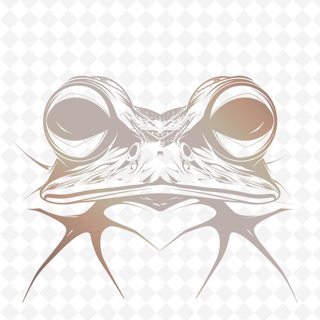 PSD eine zeichnung eines frosches mit einem darauf gezeichneten gesicht
