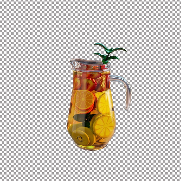 Eine Zitronen- und Orangensaftgläser-Rendering-Datei
