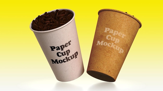 PSD einfach minimalistisches kaffee- oder tee-pappbecher-modell
