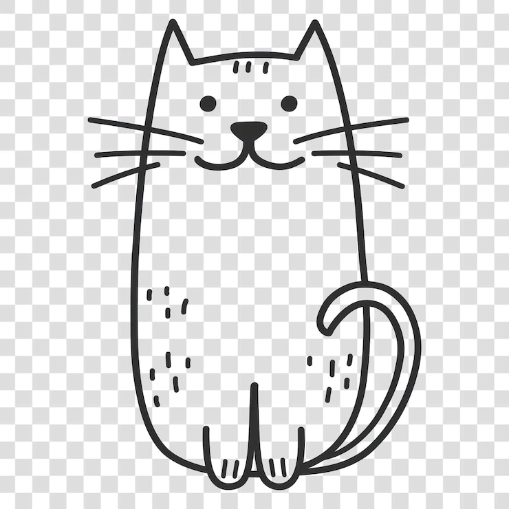 PSD einfache katzenillustration durchsichtiger hintergrund
