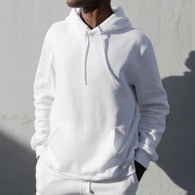 PSD einfache weiße hoodie mockup psd bequem sportliche herrenbekleidung