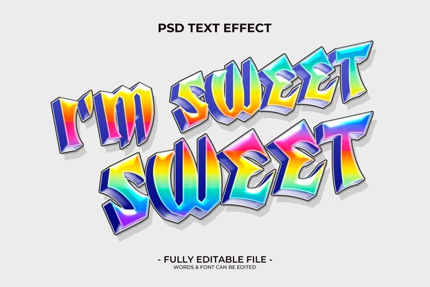 PSD einfacher bunter texteffekt 3d