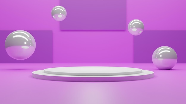 Einfaches 3D-Podium auf violettem Hintergrund