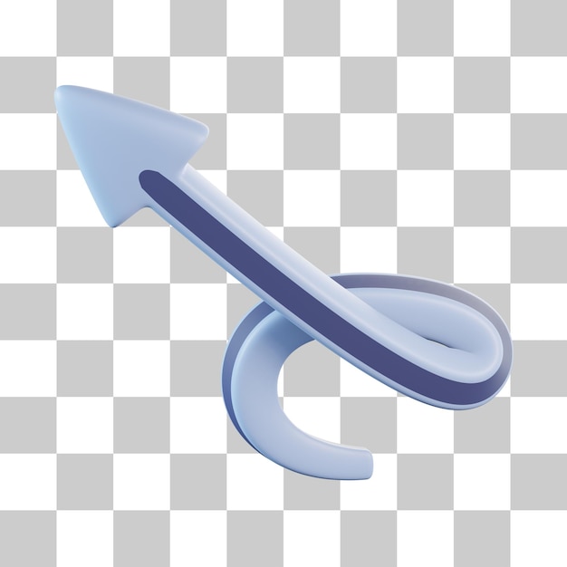 Einfaches 3D-Symbol mit dem Pfeil nach links drehen