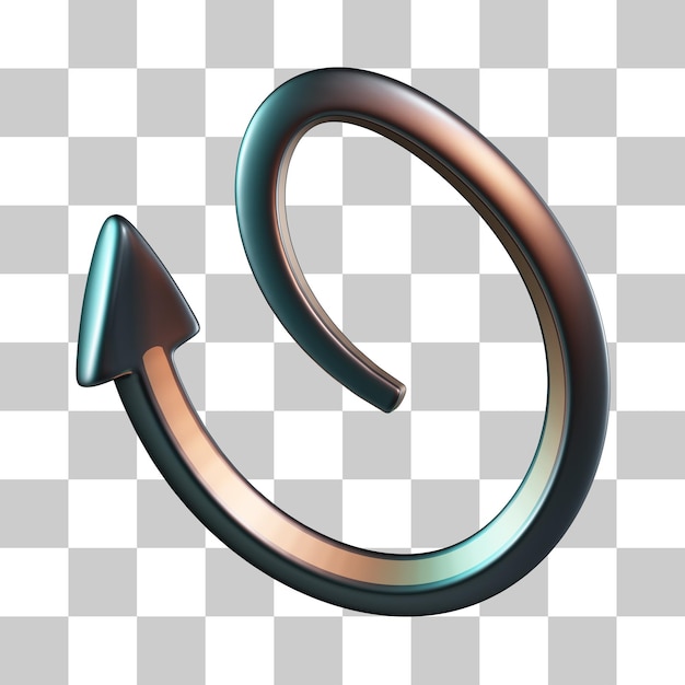 Einfaches 3D-Symbol mit Pfeil nach oben drehen