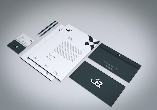 Einfaches briefpapier-mockup-design