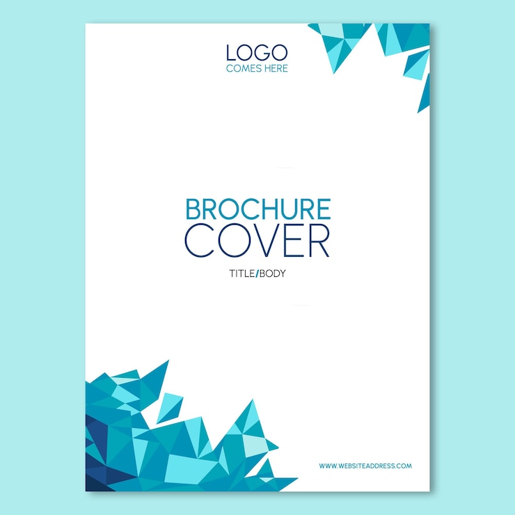 PSD einfaches broschürencover mit teal-diamanten-elementen