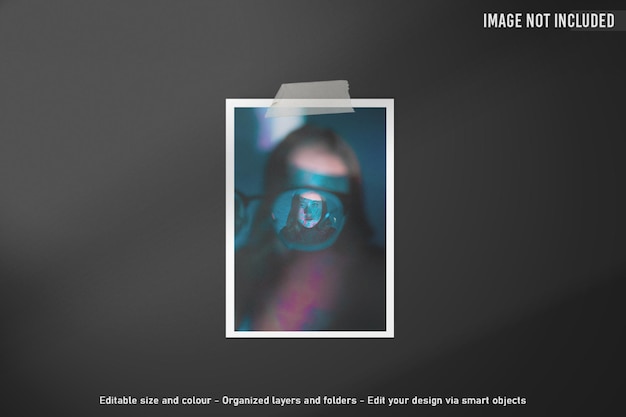 Einfaches minimalistisches moodboard foto polaroid mockup