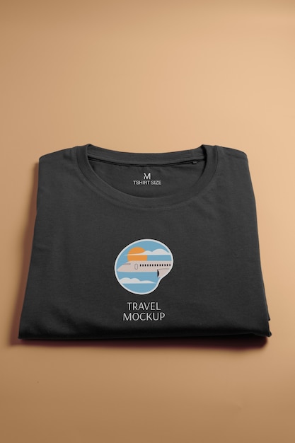 Einfaches T-Shirt-Mock-up-Design mit Emblem