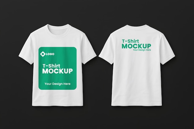 Einfaches weißes T-Shirt-Mockup vorne und hinten