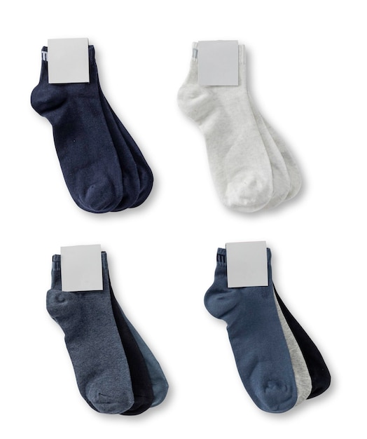 einfarbige Multi-Paar Regler-Socken blau weiß schwarz