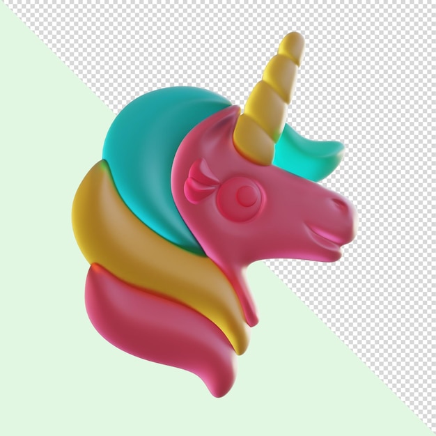 Einhorn-gummi-süßigkeiten in 3d