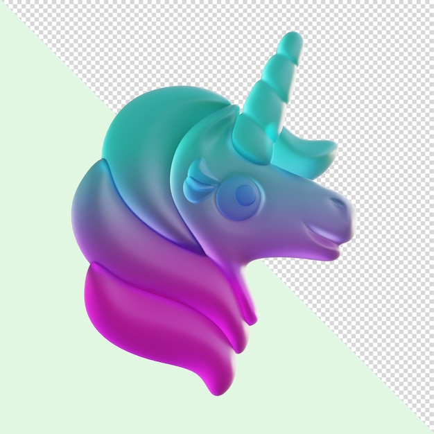 PSD einhorn-gummi-süßigkeiten in 3d