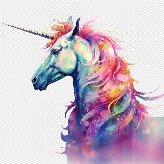 PSD einhorn illustriert in aquarell