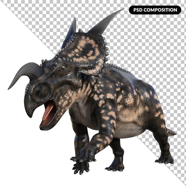 Einiosaurus Dinosaurier isoliert 3D-Render