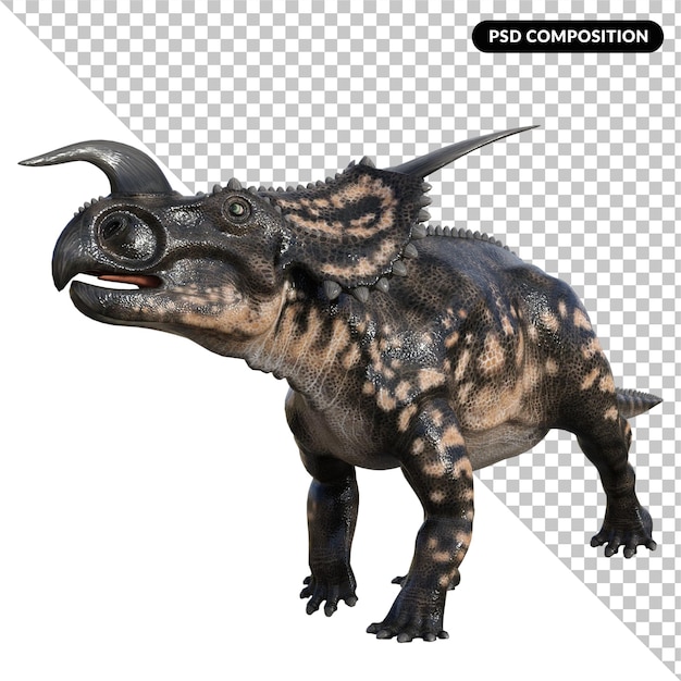 PSD einiosaurus dinosaurier isoliert 3d-render