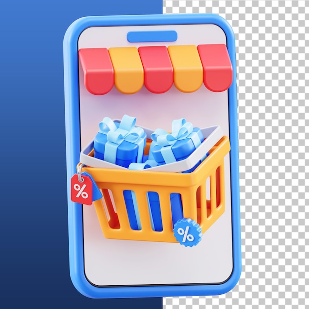 Einkaufen geschenke 3d-illustration