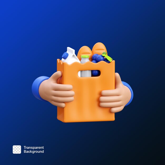 Einkaufshandgest 3D-Ikonen Illustration PNG-Vorlage