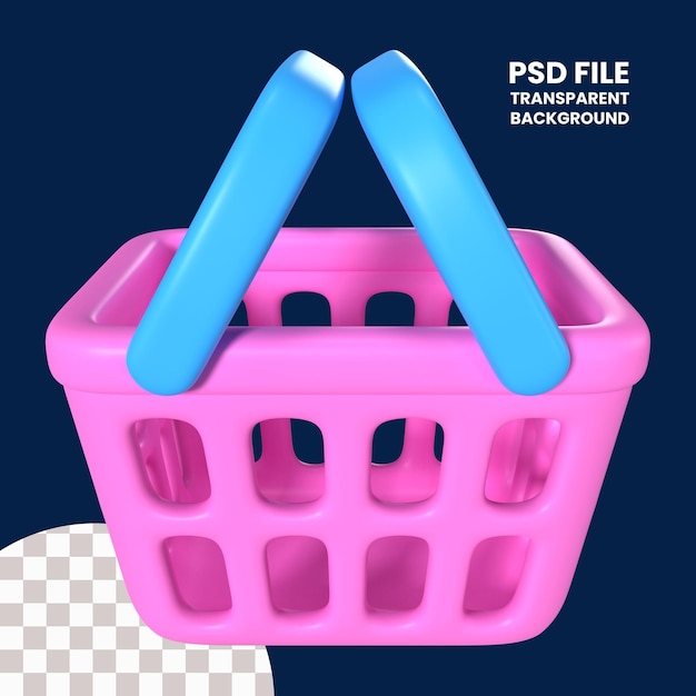 Einkaufskorb leer 3D-Illustrationssymbol