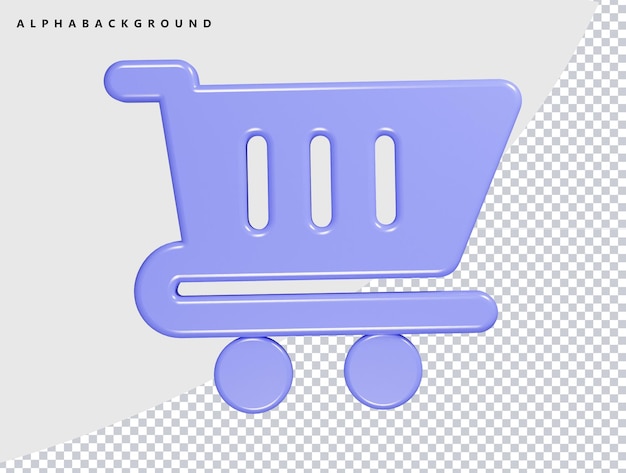 Einkaufswagen-Symbol 3D-Rendering-Illustration