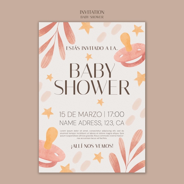 Einladungsvorlage für die Baby-Shower-Feier