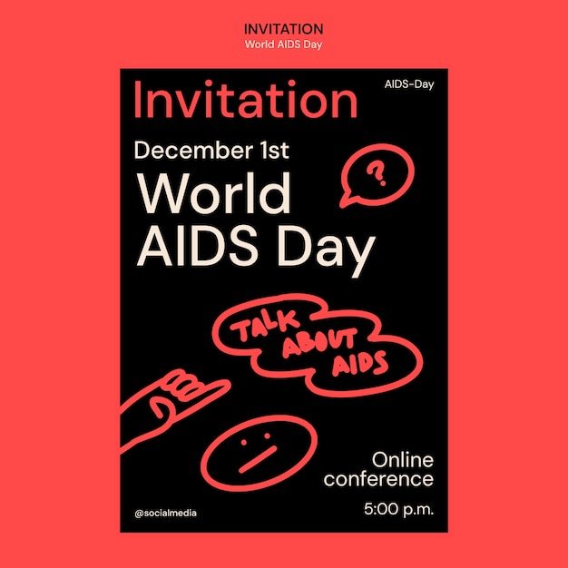 PSD einladungsvorlage für die feier zum welt-aids-tag