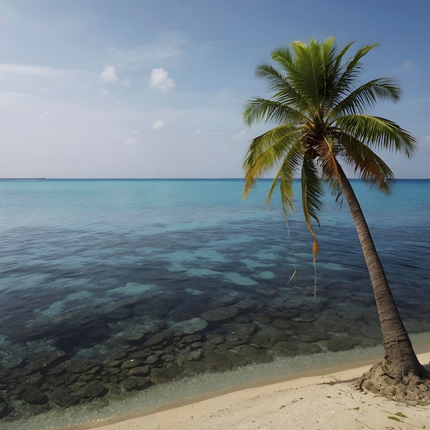 PSD einsame palme auf der kleinen insel