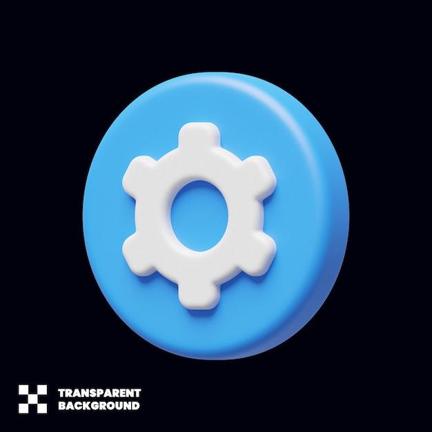 Einstellen des Zahnradsymbols in 3D-Rendering