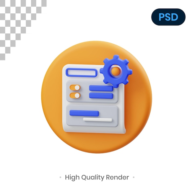 Einstellung 3d render illustration premium psd