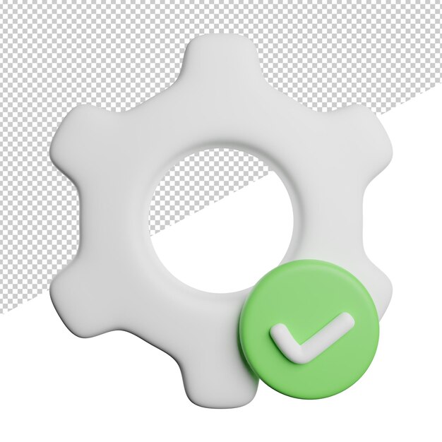 Einstellung erledigt Schild Vorderansicht 3D-Rendering-Symbol Illustration auf transparentem Hintergrund