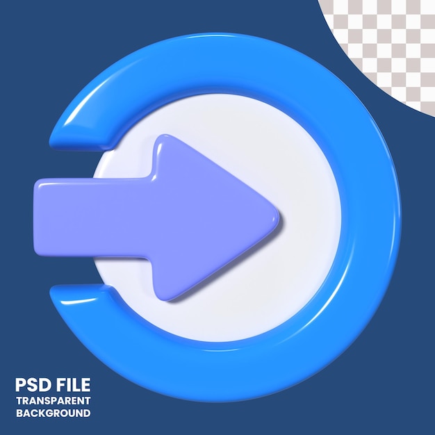 Eintritt in das 3D-Illustrations-Symbol