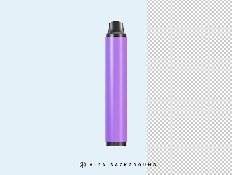 PSD einweg-vape-hintergrundproduktbild mit veränderbaren farben und transparentem hintergrund