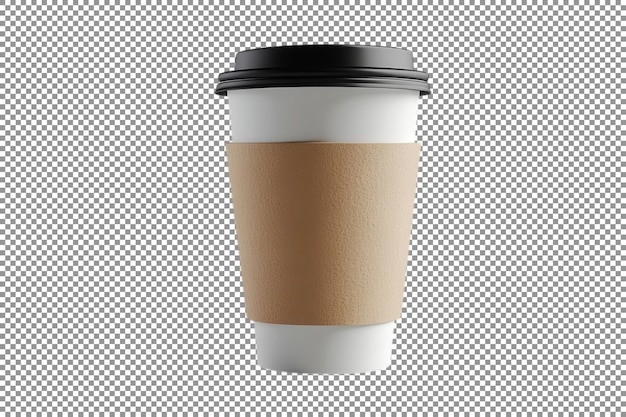 Einwegkaffeebecher mit durchsichtigem Hintergrund