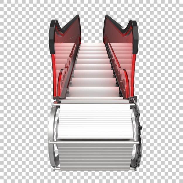 PSD einzelne rolltreppe isoliert auf transparentem hintergrund, 3d-darstellung