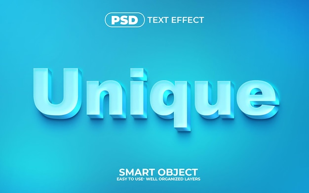 Einzigartige bearbeitbare 3D-Texteffektvorlage