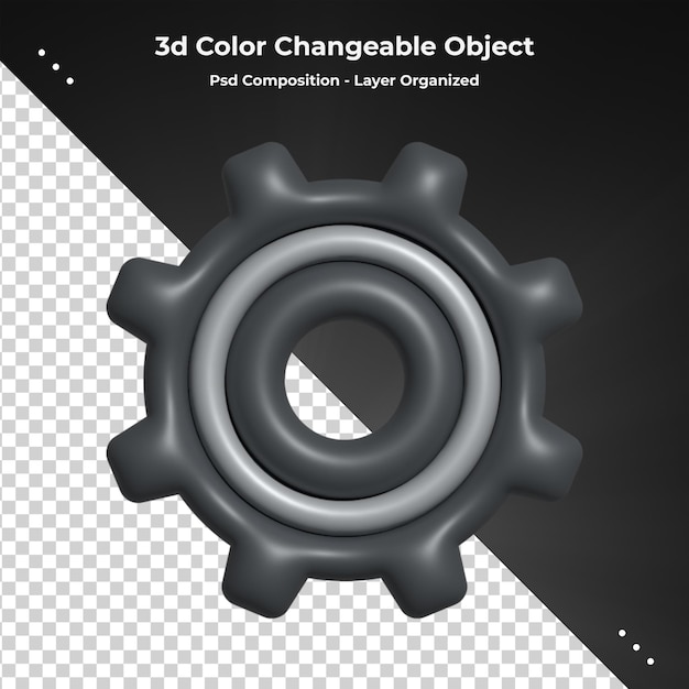 Einzigartiges 3D-Einstellungssymbol, einfaches 3D-Modell mit hoher Regulierung rendern